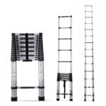 Corvids 5.5m (18. ft) Portable & Compact Aluminum Telescopic Ladder | 2-Year Warranty | EN131 Certified 14-Steps Foldable Multipurpose Step Ladder for Home & Outdoor use
