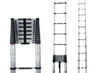 Corvids 5.5m (18. ft) Portable & Compact Aluminum Telescopic Ladder | 2-Year Warranty | EN131 Certified 14-Steps Foldable Multipurpose Step Ladder for Home & Outdoor use