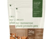 Cosmix No-Nonsense Plant Protein Pro | 26g Protein/Serve | Indonesian Cacao | Yeast Powered Plant-Based Protein | PDCAAS of 1 | Light On Gut, Superior Muscle Recovery - 1kg Pack of 2