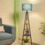 Crosscut Furniture Metal Floor Lamp with 3 Shelves (Royal Blue) LED Bulb Included