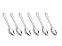 Crystal - CC951A Stainless Steel Tea Spoon Set, Set of 6, Silver