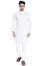DIVISIVE Men's Plain Cotton Blend Linen Slim Fit Kurta Pyjama Set