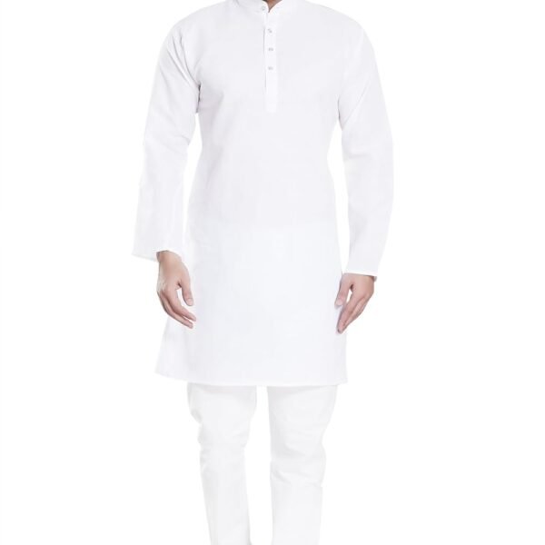 DIVISIVE Men's Plain Cotton Blend Linen Slim Fit Kurta Pyjama Set