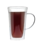 DUBBLIN Jones Borosilicate Glass Double Wall Mug Perfect for Serving Tea & Coffee -250ml | Heat Resistant Coffee & Tea Cup | Microwave & Dishwasher Safe | Elegant Transparent Design- 1 Piece