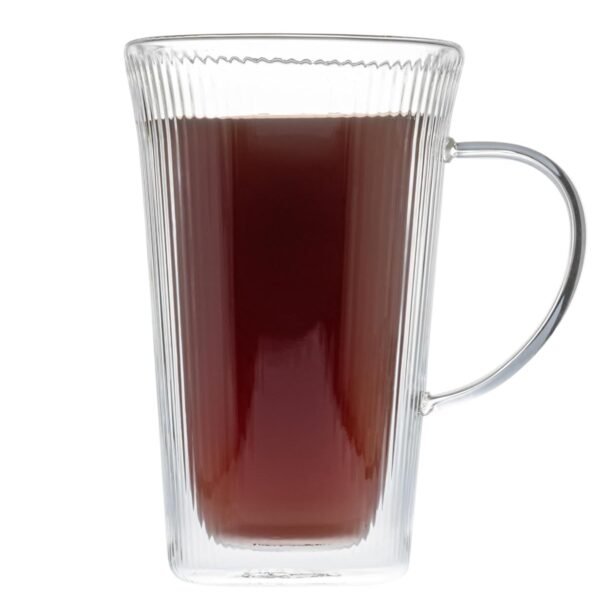 DUBBLIN Jones Borosilicate Glass Double Wall Mug Perfect for Serving Tea & Coffee -250ml | Heat Resistant Coffee & Tea Cup | Microwave & Dishwasher Safe | Elegant Transparent Design- 1 Piece