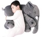DearJoy Big Size Fibre Filled Stuffed Animal Elephant Soft Toy for Kids of Plush Hugging Soft Toy for Kids boy Girl Birthday Gift (60 cm, Grey Color, 1 Year Above)