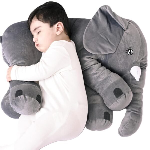 DearJoy Big Size Fibre Filled Stuffed Animal Elephant Soft Toy for Kids of Plush Hugging Soft Toy for Kids boy Girl Birthday Gift (60 cm, Grey Color, 1 Year Above)