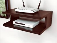 Dime Store Engineered Wood Set Top Box Stand TV Stand WiFi Router Rack Wall Shelf for Living Room Stylish Hanging Rack Organizer Shelf Furniture (Brown)