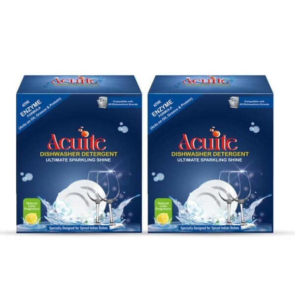 Dishwasher Detergent Powder 1Kg & Crystallized Salt 1Kg | Pack of 2 | Powerful Grease Removal & Hard Water Protection | Suitable for All Dishwasher Machines