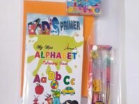 Donation kit for Nursery to Sr.Kg Kids Includes Basic Learning Book|Color Book| Crayons |3 in 1 Note Book for English,Hindi,Maths/Pencil Eraser sharpner Set. All Packed in Folder. (DO1)
