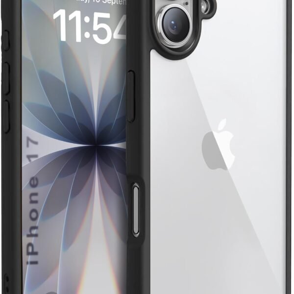 EGOTUDE for iPhone 17 Case, Polycarbonate Hard Back Cover, Anti-Yellowing Clear Transparent