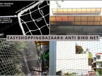 EasyShoppingBazaar Bird Net/Pigeon Net/Anti Bird Net UV Stabilized HDPE (with Clips & Tying Ropes) White 15Ply - 5 x 10 Ft