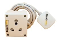 Electric Extension Board 6A to 16A Converter with 1.5 mm. Heavy Duty Long Wire Single Outlet 15A 16A 20A Socket 1800W 3 pins Extension Cord Wall mountable White 1PCS, 220 Volts (2 Meter)