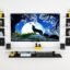 Engineered Wood TV & Set Top Box Unit Stand for Living Room, Large (up to 55") (Black & Frosty White)