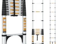 Equal 16.5 FT Aluminum Folding Telescopic Ladder with 2 Triangle Stabilizers | EN131 Certified with 2 Year Warranty | 150kg Max Capacity | Collapsible Ladder for Home or Outdoor Work (5m/13 Step)