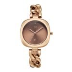 Fastrack Vyb Spotlight Quartz Analog with Mocha Mousse Dial Rose Gold Strap Watch for Women - FV60109WM02W