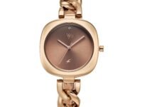 Fastrack Vyb Spotlight Quartz Analog with Mocha Mousse Dial Rose Gold Strap Watch for Women - FV60109WM02W