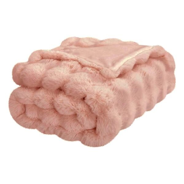 Faux Throw Blanket for Summer, Extra Soft Reversible AC Blanket for Air-Conditioned Room, Summer Blankets Lightweight for Sofa/Car/Bedroom/Office/Travel/Kids/Adults/Pets (Pink, 1.0 * 1.6m)