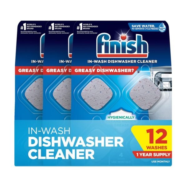 Finish in-Wash Dishwasher Cleaner: Clean Hidden Grease and Grime, 12 ct