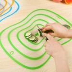 Flexible Cutting Board Mat Non-Slip Clear Plastic Chopping Sheet, BPA-Free Dishwasher Safe, Color-Coded Thin Kitchen Cutting Mat for Meat, Vegetables & Fruits