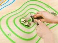 Flexible Cutting Board Mat Non-Slip Clear Plastic Chopping Sheet, BPA-Free Dishwasher Safe, Color-Coded Thin Kitchen Cutting Mat for Meat, Vegetables & Fruits