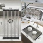 Foldable Roll-Up Kitchen Sink | Crockery Vegetable Wash Utensils Drain Rack Dish Drying Rack | Fruit Vegetable Wash Stand Drain Board Colander Mat and Dry Dishes Organizer (1 Pcs.)