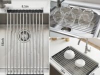 Foldable Roll-Up Kitchen Sink | Crockery Vegetable Wash Utensils Drain Rack Dish Drying Rack | Fruit Vegetable Wash Stand Drain Board Colander Mat and Dry Dishes Organizer (1 Pcs.)