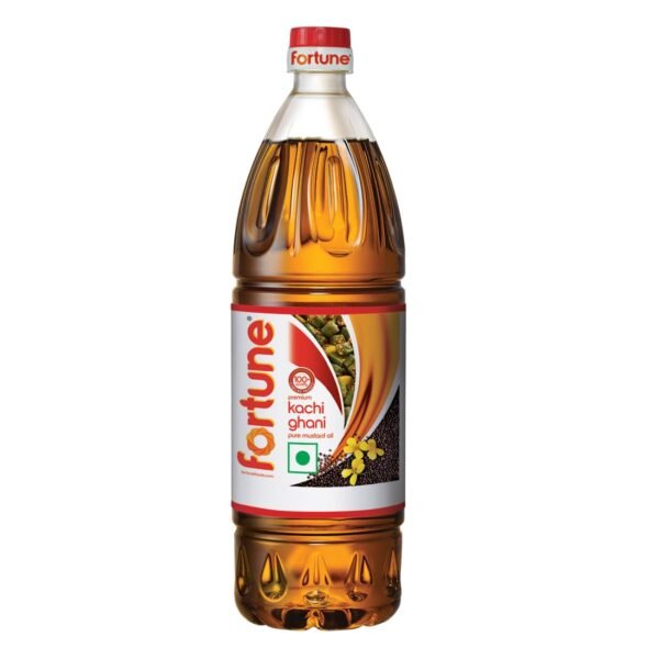 Fortune Kachi Ghani Oil, Mustard, 455g / 500ml (Pet Bottle) (Weight may vary)