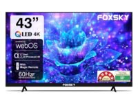 Foxsky 109 cm (43 inch) Frameless Series 4K UHD QLED Smart TV (WebOS) 43FS 4K (Black)