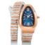 French Connection Eternelle Curve | Blue Dial with Rose Gold Case | Flexible Wrap Bracelet Strap | Crystal Accent Design | Roman Numerals Analog Watch for Women - FCN0142URTM