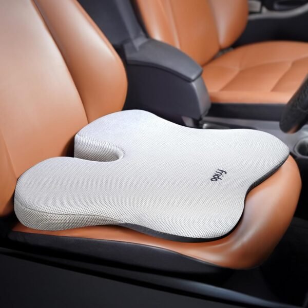 Frido Ultimate Car Wedge Seat Cushion | Memory Foam Cushion with Coccyx Tailbone Cutout | Relieves Hip Pain & Tailbone Pain, Lower Back Pain | Weight