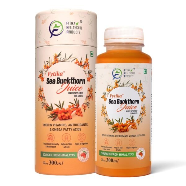 Fytika Sea Buckthorn Juice - 300 ML (PACK OF 1) | Pulp Concentrate Made for Your Total Body Care & Wellness | Rich in Vitamin C, Omega 3, 6, 7, 9 & Antioxidants | For Men & Women