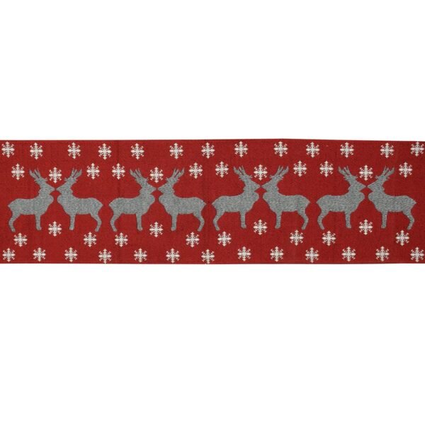 Galaxy Home Decor Dining Table 1 Runner ( Runner 13x54 inches ) Washable Cotton Linen Mat Jacquard Fabric, Multicolor (Deer Design, 1 Runner)