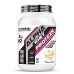 Getmymettle Alpha Whey Protein Powder, Banana Delight (1kg / 2.2lbs) | 35.06g Protein Per Serving | High Protein for Muscle Growth & Recovery | Fast Absorption | Gym Nutrition