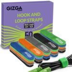 Gizga Essentials Set of 20 Cable Organiser, Cable Protector & Wire Organizer Clips for Cables, Reusable Cable Organizer for Desk, WFH Accessories, Multipurpose Silicone Adhesive Hooks & Cable Ties