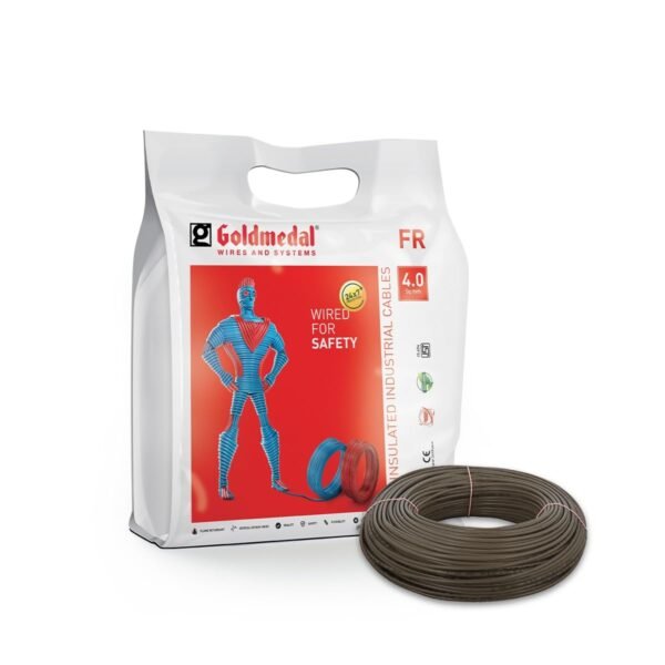 Goldmedal 4.0 Sq mm Flame Retardant Electric Wire | 45 Meter PVC Insulated Single Core Copper Wire | Flexible Electrical Cable for Home, Domestic & Industrial Use | (Black)