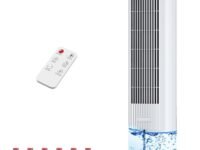 HIFRESH 107CM Tower Fan for Room w/Cooling, Memory & Aroma Function, Remote & Touch, 4 Modes & 3 Speed,15H Timer, 4.2L Dual Tanks, 6 Ice Pack, 20Ft Air Throw, Low Power Consumption Tower Fans for Home