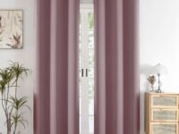 HOMEMONDE 9 Feet Solid Curtain for Long Door - Noise Reduced and Fade Resistant Blackout Curtains, 75% Room Darkening Drapes for Living Room, Bedroom Pack of 2, (Lavender, 274 x 118 CM)