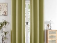 HOMEMONDE Blackout Curtains 6 Feet Set of 2 - Thermal Insulated, Noise Reduced Door Curtain, 71% Room Darkening - Avacado Green (72 Inches, 182.88L x 118W CM)
