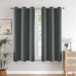 HOMEMONDE Solid Blackout Curtains 5 Feet Set of 2 - Thermal Insulated, Noise Reduced Window Curtain, 71% Room Darkening - Grey (60 Inches, 152.4L x 118W CM)