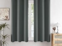 HOMEMONDE Solid Blackout Curtains 5 Feet Set of 2 - Thermal Insulated, Noise Reduced Window Curtain, 71% Room Darkening - Grey (60 Inches, 152.4L x 118W CM)