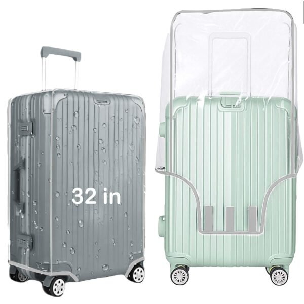 Handcuffs PVC Transparent Luggage Trolley Waterproof Cover|Dust Proof Suitcase & Trolley Bag Cover - 32 Inches