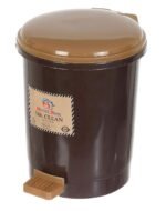 Heart Home Plastic 2.5 L Mini Desktop Trash Bin with Lid Tiny Garbage Trash Bin (Brown)