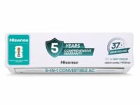Hisense 1.5 Ton 3 star Inverter Split AC(Copper, 5-in-1 Convertible with Intelligent 4 modes, PM 2.5 filter, Anti corrosion, AS-18TR4R3E1, White）