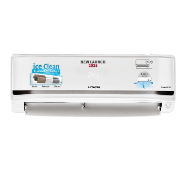Hitachi 2 Ton 5 Star Xpandable+ Inverter Split AC (100% Copper, 4-Way Swing, ice Clean, Dust Filter, 5500STXL RAS.V522PCBISH1, White