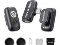 Hollyland Wireless Magnetic Mini Microphone: Lark A1 Mini Duo Wireless Mic for iPhone15/16/iPad/Android Smartphone with 3-Lv Noise Cancel, 200m Transmission for YouTube Podcast Vlog Content Creation