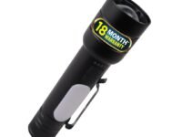IBELL FL8375S Rechargeable Torch, Powerbank Function, Aircraft Aluminum Body, Telescopic Zoom, Water Resistant Flashlight with Multiple Light Modes (Black) LED