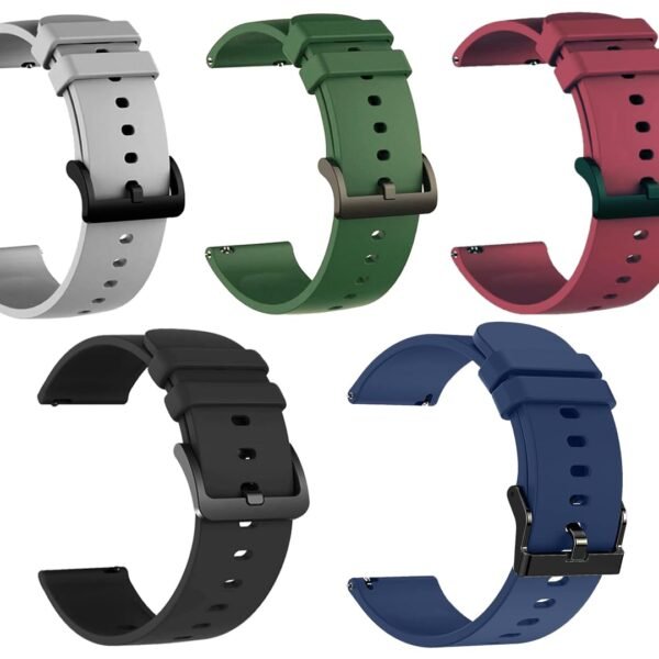 IIK COLLECTION 22mm Silicone Strap for Smart Watches | Combo Pack Compatible With Noise, Fireboltt, Boat Xtend, Pebble, Boat Flash, Noise Color Fit, Ultra Smart Watch & All Watches