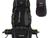 Impulse Rucksack bags 80 litres travel bag for men tourist bag for travel backpack for hiking trekking Bag for men camping Curve Black with 1 year Warranty | Black