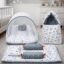 Infantbond Designer Mattress with Net | Baby Sleeping Bag | Carry Bed (0-6 Months) (Moon Grey(N,S))